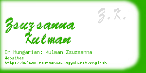 zsuzsanna kulman business card